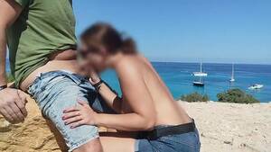 ibiza blowjob beach - I show my tits in public and give a blowjob to a stranger in Ibiza watch  online