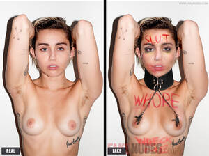 Miley Cyrus Fake Porn Cum - Miley Cyrus Poses Naked And Covered In Cum And Humiliating Body Writing,  For Candy Magazine Covers - FakeNudes.com