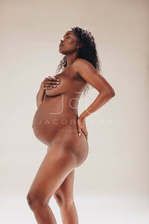 ghetto pregnant nude - Antenatal body positivity: Pregnant black woman showing her naked body â€“  Jacob Lund Photography Store- premium stock photo