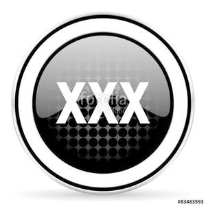 Button Porn - xxx icon, black chrome button, porn sign