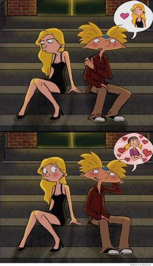 All Grown Up Porn Captions - I just wished they dated in the show hey arnold.Helga and Arnold grown up