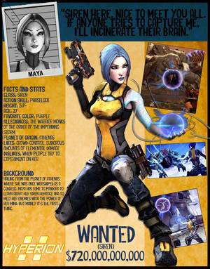 Borderlands 2 Krieg Maya - Borderlands 2 Wanted Posters - Maya by NerdscapeDesigns on Etsy https://www.