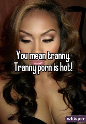 mean tranny - You mean tranny. Tranny porn is hot!