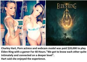 Don Hart Porn Star - Charley Hart, porn actress and webcam model was paid $20,000 to play Elden  Ring with a gamer For 40 Hours. \