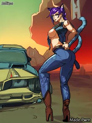 French Cartoon Car Porn - Porn image of boots belt french braid 20 greek full shot purple hair  created by AI