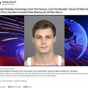 Arrest Brandon Cummings Porn - Pornstar Brandon Cummings â€¦ Arrested After Beating Up 35 Neo-Nazi's' â€“  Truth or Fiction?