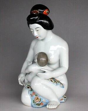 japanese geisha nude model - Fine Antique Japanese Geisha Naked toddler bath Large Kutani porcelain  Statues | eBay