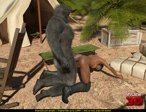 Gorillas Fucking Girls - Well hung gorilla fucks a brown skinned honey - Cartoon Sex - Picture 2