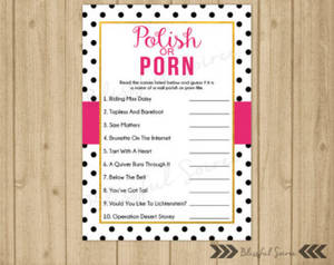 Lingerie Shower Porn - Polish or Porn | Bachelorette Game | Lingerie Shower Game | Wedding Shower  Game | Black