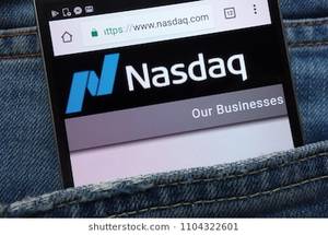 Ko%c5%84skie - KONSKIE, POLAND - JUNE 01, 2018: Nasdaq website displayed on smartphone  hidden in