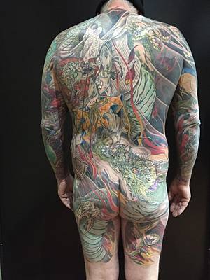 Japanese Tattoo Bodysuit Porn - Japanese fujin-dragon back piece. By Louie Poupos Pure Vision Tattoo