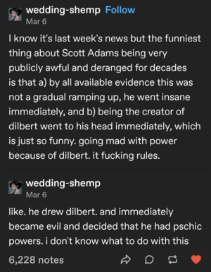 Dilbert Sex Porn - the all-consuming power of dilbert || cw: Racism + Misogyny (imp.) :  r/CuratedTumblr