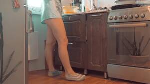 kitchen upskirt porn - Upskirt No Panties Wife Groped In Kitchen - UPSKIRT.TV