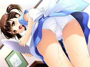 anime girls wet panties - Rule 34 - blush brown eyes brown hair clothed masturbation clothing  discreet vibrator from below furusawa asumi game cg looking down looking up  maid masturbation musume shimai nonohara miki orgasm panties public