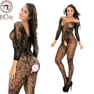 catsuit group sex - Leechee Q847 Women sexy lingerie Floral Open crotch Bodystocking  perspective catsuit sex bodysiut erotic underwear porn