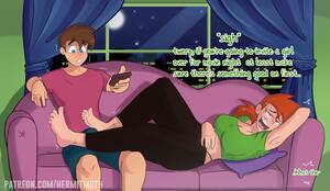 Fairly Oddparents Porn Cum On Feet - Rule 34 - 1boy 1girls aged up armpits barefoot blue eyes blush brown hair  bulge cleavage clothed dialogue feet female foot fetish foot on penis  footjob footjob over clothes hermitmoth large breasts