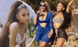 Ariana Grandes Lesbian - Ariana Grande and Nicki Minaj get wet and wild in Bed music video | Daily  Mail Online