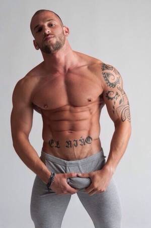 Bad Porn Tattoo Stomach Male - Nuno Bronco with a hot sexy big bulge