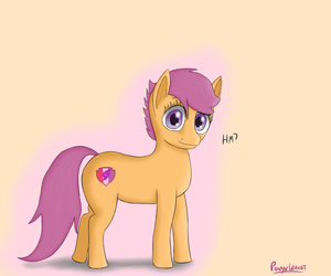 Mlp Scootaloo Solo - 13452 - safe, artist:ponyxwright, scootaloo (mlp), earth pony, equine,  fictional species, mammal, pony, feral, friendship is magic, hasbro, my  little pony, female, filly, looking at you, race swap, signature, solo, solo  female,