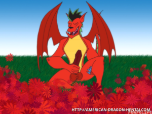 Jake The Dragon Porn - Jake Long loves to jerk off his big red dragon cock! â€“ American Dragon Porn