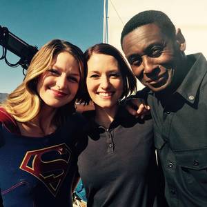 Danvers Chyler Leigh Porn - On location with Melissa Benoist, Chyler Leigh, and David Harewood.