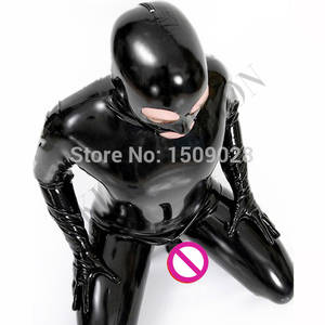 Condom Catsuit Sex - Men hot sale sexy latex catsuit full cover bodysuit with penis condom