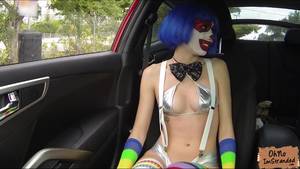 Clown Blowjob - Super sexy stranded clown gets a doggy style fucking after giving a blowjob