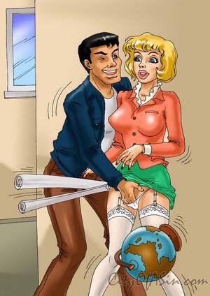 horny cartoon fuck - Horny dude fucking his sexy blonde teacher at - Cartoon Sex - Picture 2