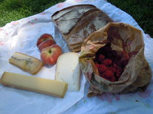 couple is shopping picnic - au revoir!