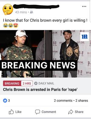 Chris Brown Porn Fucking - It's not rape because everyone wants to have sex with Chris Brown, right? :  r/trashy