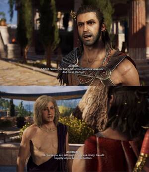 Assassins Creed Gay Porn Men - This character in Assassin's Creed Odyssey... hahaha. : r/bisexual