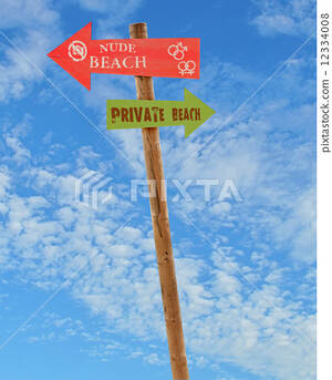 lesbian nude beach voyeur - wooden post nude and private beaches - Stock Photo [12334008] - PIXTA