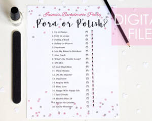 Lingerie Shower Porn - Bachelorette Party Game, Porn or Polish Bachelorette Game, Lingerie Shower  Game, Girl's Night