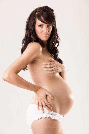 happy pregnant naked - Download Young Nude Pregnant Woman In White Undies Stock Image - Image of  life, motherhood