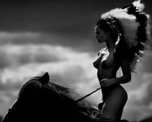 apache indian nude - All natural riding, woman, horse, ocean, Indian, nude