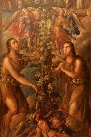 colonial latin american nudes - El Ã¡rbol de la vida CristÃ³bal de Villalpando 1709 Ã“leo sobre tela 202 X 127  X. Colonial ArtReligious ArtLatin ...