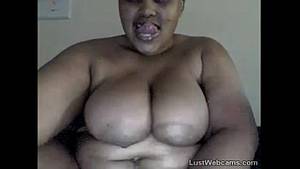 ebony bbw tits web - Ebony BBW sucks dildo on webcam