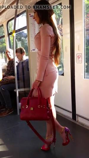 Leather Dress Milf Porn - girl in mini leather dress public voyeur &extreme high heels