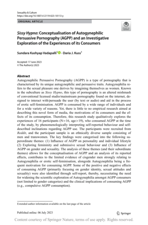 Effects Of Porn Sissy - PDF) Sissy Hypno: Conceptualisation of Autogynephilic Persuasive Pornography  (AGPP) and an Investigative Exploration of the Experiences of its Consumers