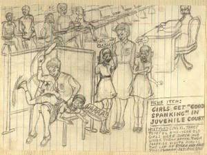 bottom spanked girls art drawing - A collection of drawings by George Jackson Churchward and Ann.