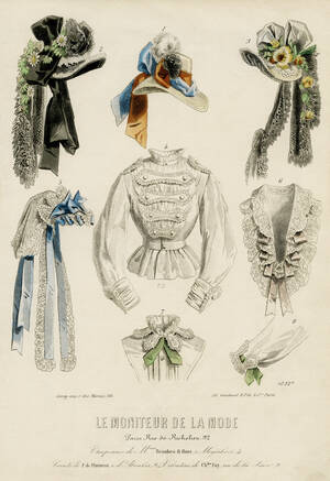 French Clothing 1800s Porn - Mid 1800s French Fashion Plate - The Old Design Shop