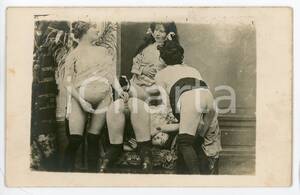 1910 Lesbians - 1910 ca VINTAGE EROTIC LESBIAN Group sex - 4 women (5) RARE PORN Photo 14x9  cm