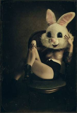 Bunny Head Porn - Seanna Miriah Rabbit mask woman in chair GRIM 2010