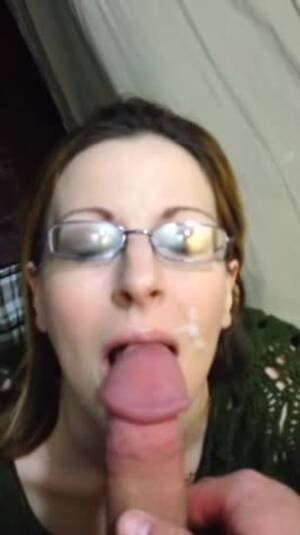 Amateur Mouth Glasses Porn - Amateur Wife With Glasses Receives Messy Cumshot In Mouth And Face-Free Amateur  Oral Porn Video