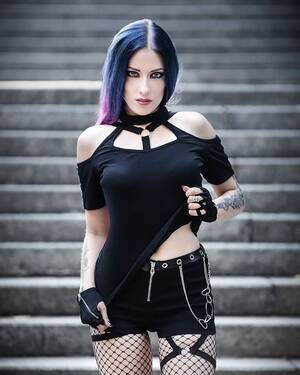 goth lesbian pantyhose - Stunning Model in Darkinlove Outfit