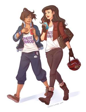 Korrasami Fan Fiction Xxx - Okay not only is this great fan art because it's Korrasami fan art but also  they are wearing Imagine Dragons t-shirts!