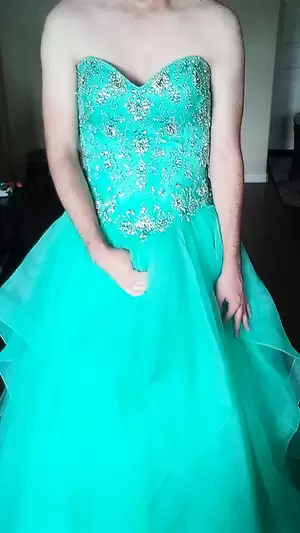 Crossdressers Gowns Formal Porn - Cumming in a girl's teal blue corset back prom dress | xHamster