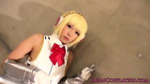 Android Cosplay - Cosplay Android Aigis Getting Pussy Fingered - scene 1