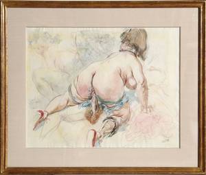 naked orgies pompeii - pen and watercolor nude - Google Search