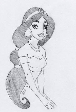 free pencil drawings cartoons nude - Disney Cartoon Pencil Drawings | Jasmin Pencil Sketch by SlamBoy